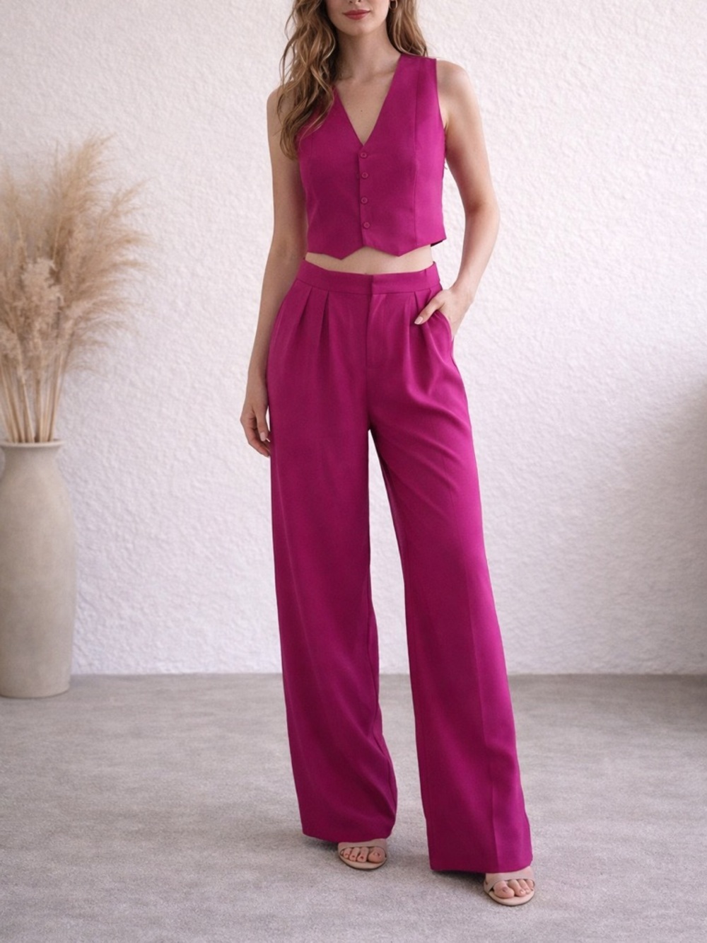 Women’s Fuchsia Pantsuit Set